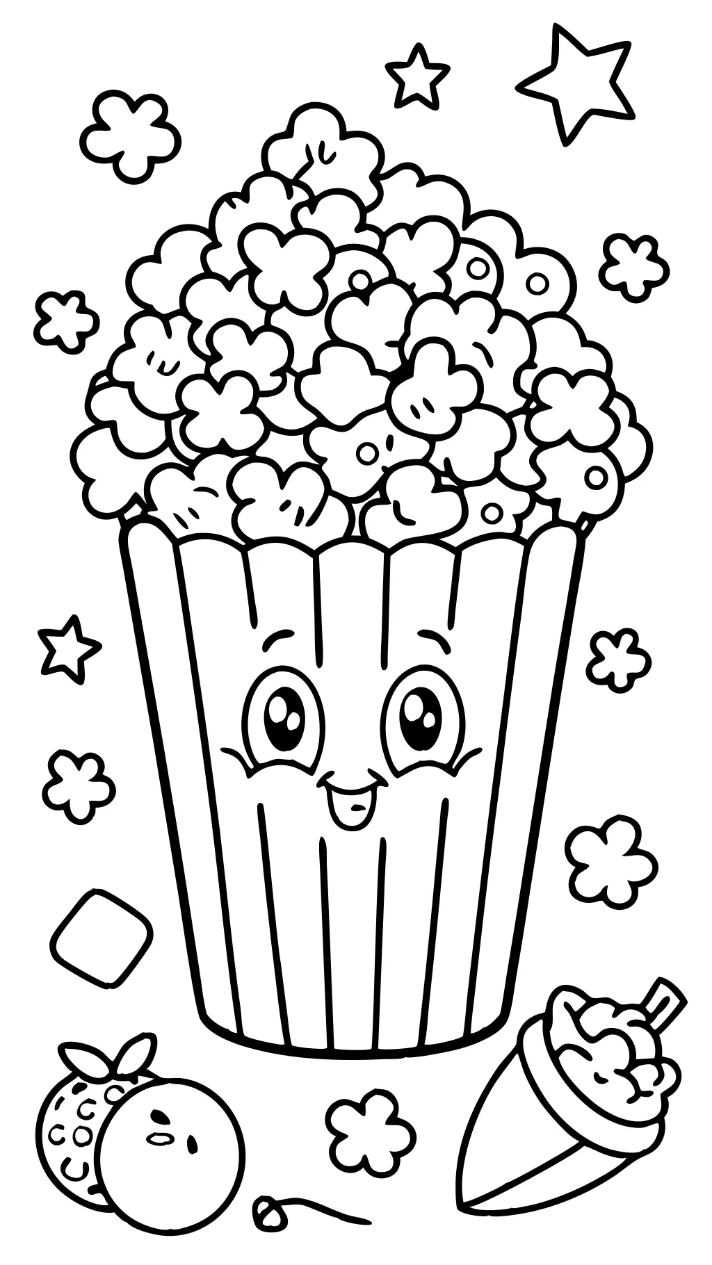 coloring pages of popcorn